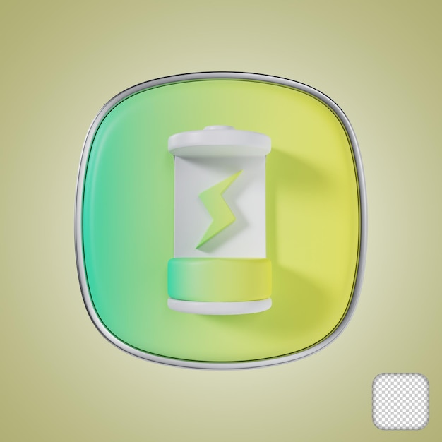 PSD battery mobile app 3d icon