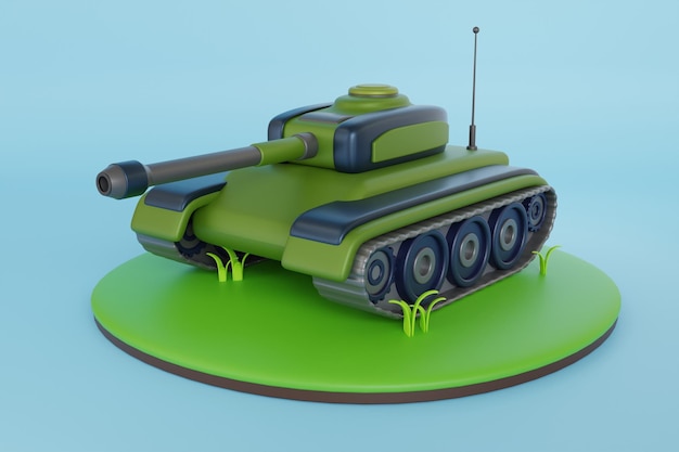 Battle tank 3d illustration military armored vehicle military battle transport with ground battle