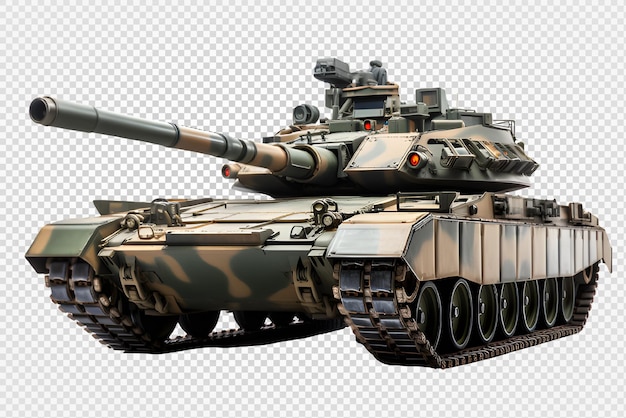 Premium PSD  Battle tank side view isolated on transparent