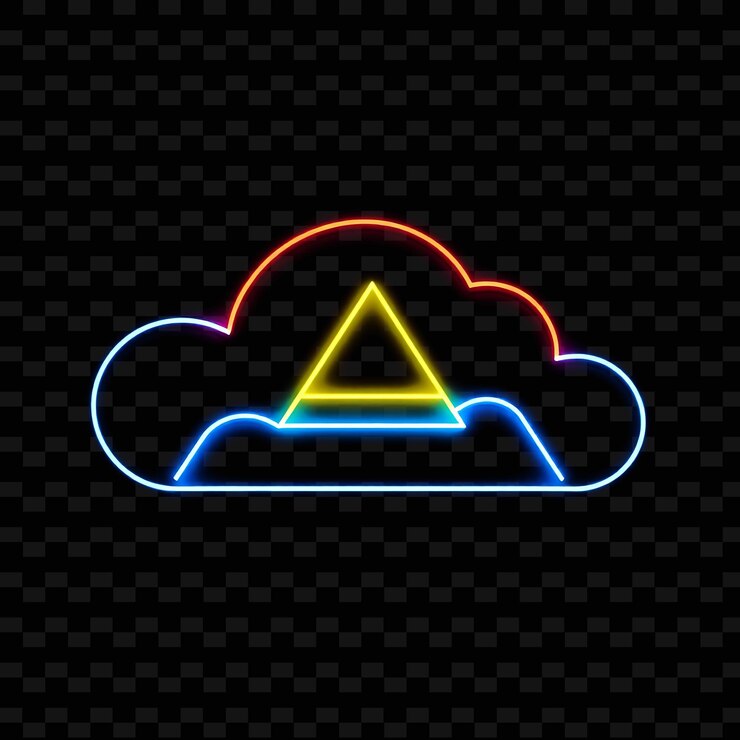 PSD bauhaus cloud structured with geometric shapes primary colors and modernist de_isolated_neon_objects