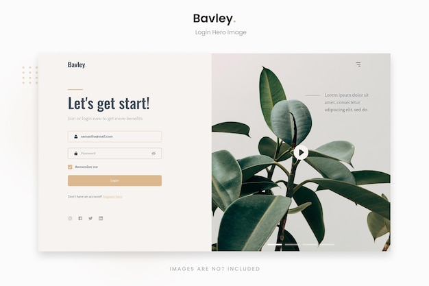 Bavley simple fresh login hero-afbeelding