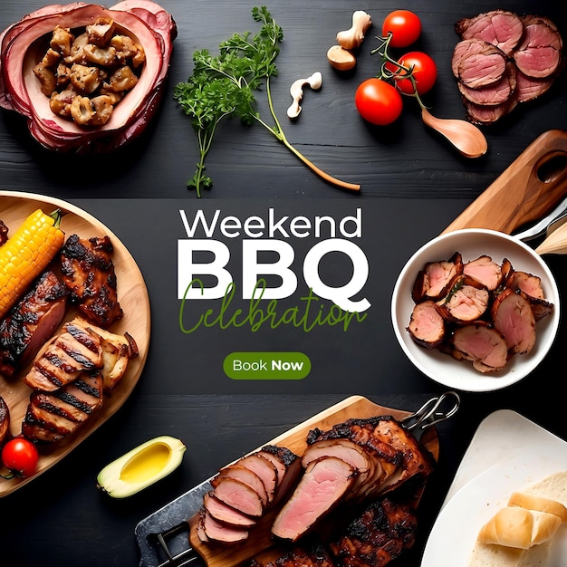 PSD bbq celebrazione social media banner post template ai generato