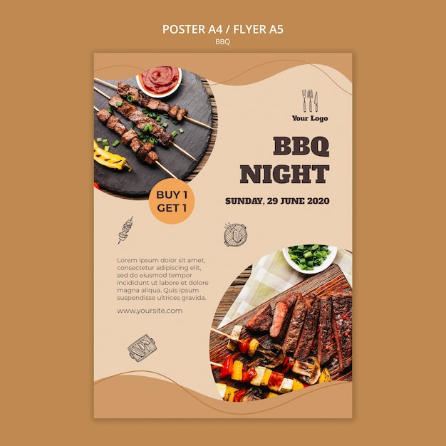 PSD bbq concept flyer template