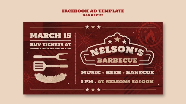 Bbq facebook ad template design