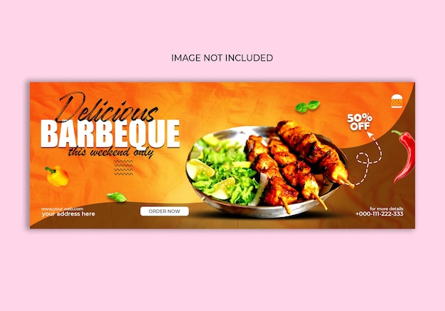 Design del modello di copertina facebook barbecue.