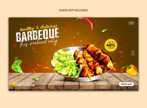 Bbq social media post web banner design.