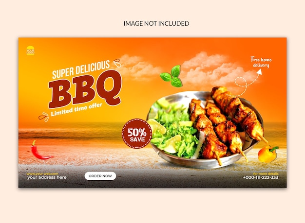 Bbq social media web banner.