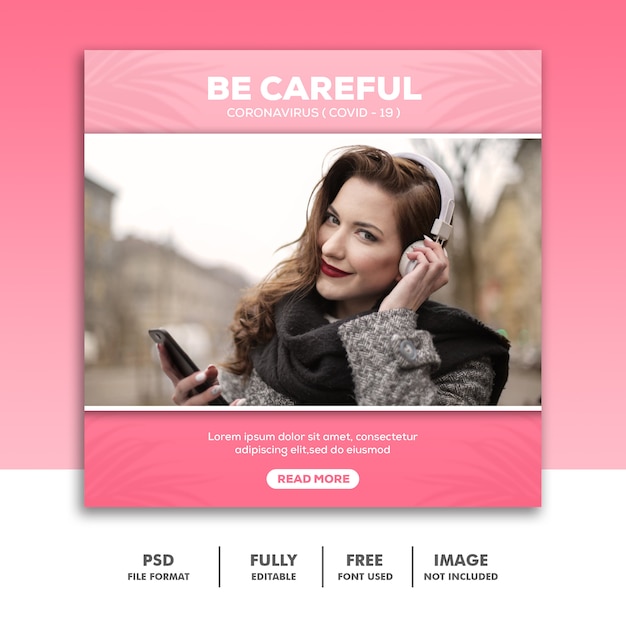 Be careful banner template