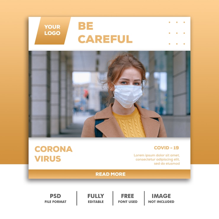 PSD be careful banner template