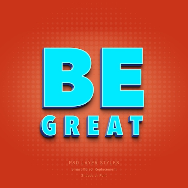 PSD be great 3d text style effect