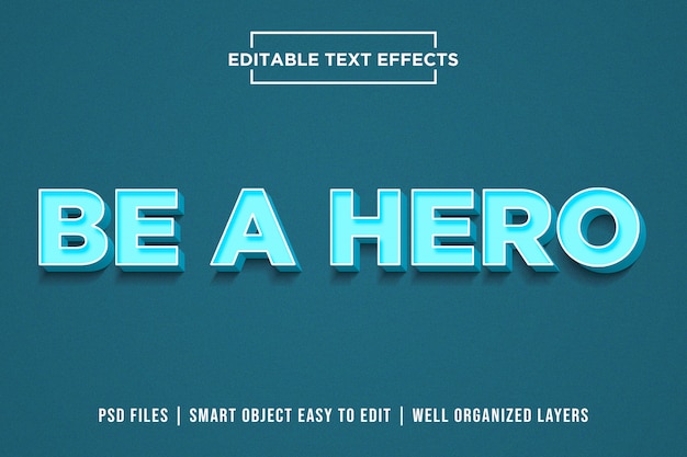Be A Hero - Modern Blue Text Style Effects