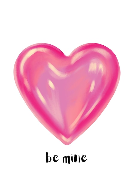 PSD be mine card design cute heart