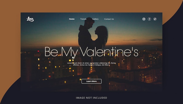 Be my valentine, романтическая целевая страница