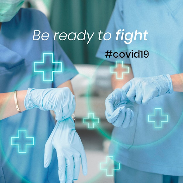 PSD be ready to fight covid-19 medical social banner