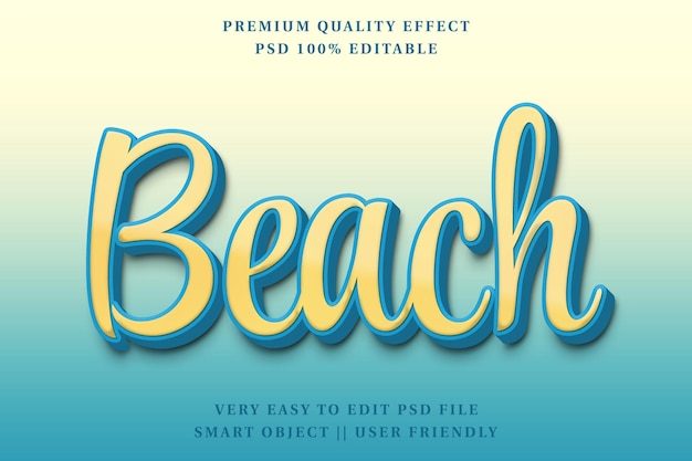 PSD beach 3d editable text effect