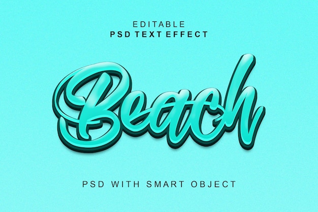 PSD beach 3d text effect