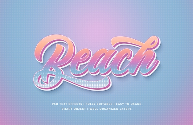 PSD beach 3d text style effect