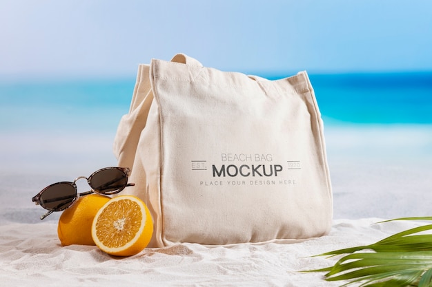 PSD mockup di borsa da spiaggia