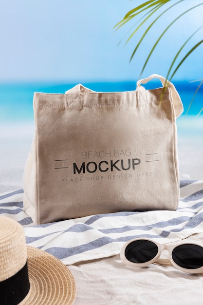 PSD mockup di borsa da spiaggia