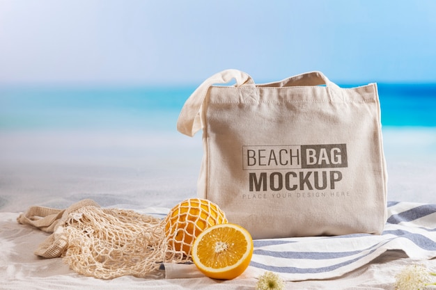 PSD mockup di borsa da spiaggia