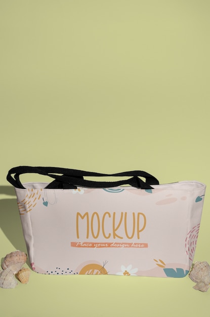 PSD beach bag in studio mockup