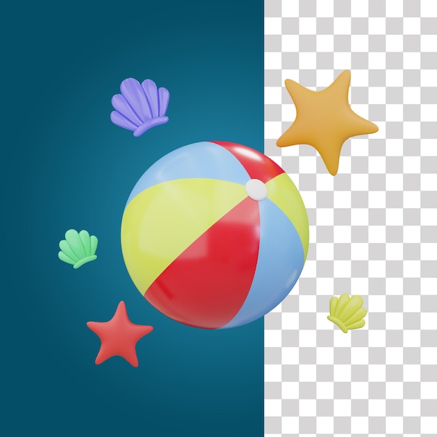 PSD beach ball 3d icon