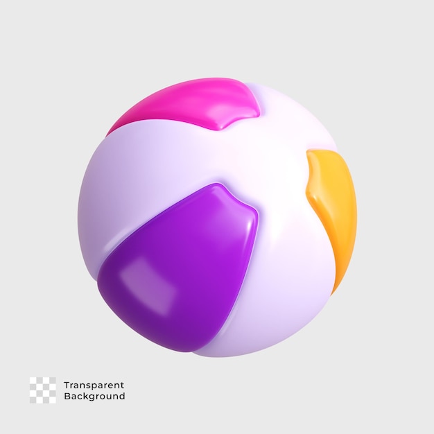 Beach ball 3d illustration icon