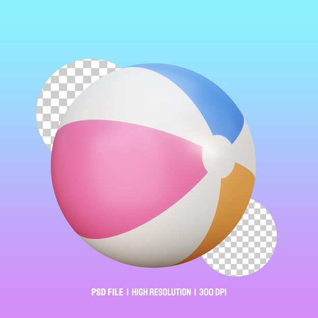 PSD beach ball 3d illustration