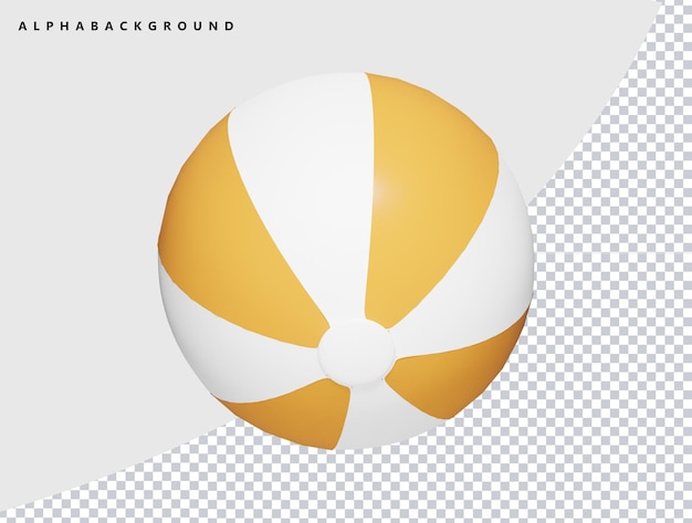 PSD beach ball icon 3d render illustration