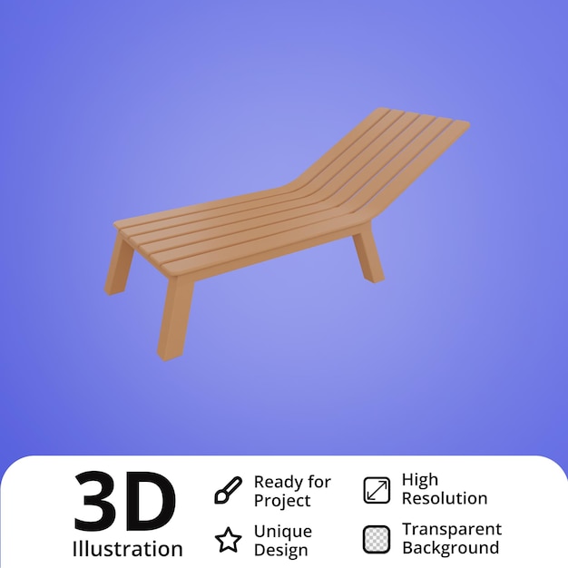 пляжный стул 3d иллюстрация