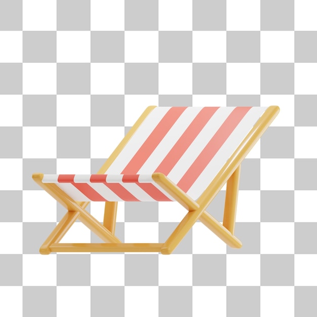 PSD beach chair 3d illustrations