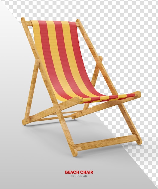 Beach chair cartoon 3d render isolated