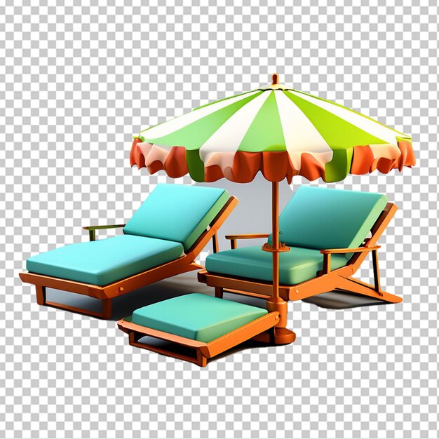 PSD sedile da spiaggia isolato rendering 3d