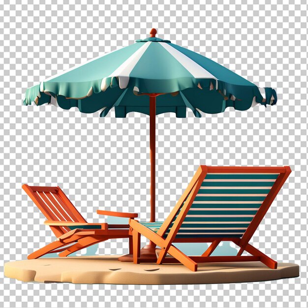 PSD sedile da spiaggia isolato rendering 3d