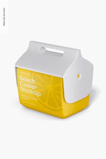 Beach cooler mockup, perspective