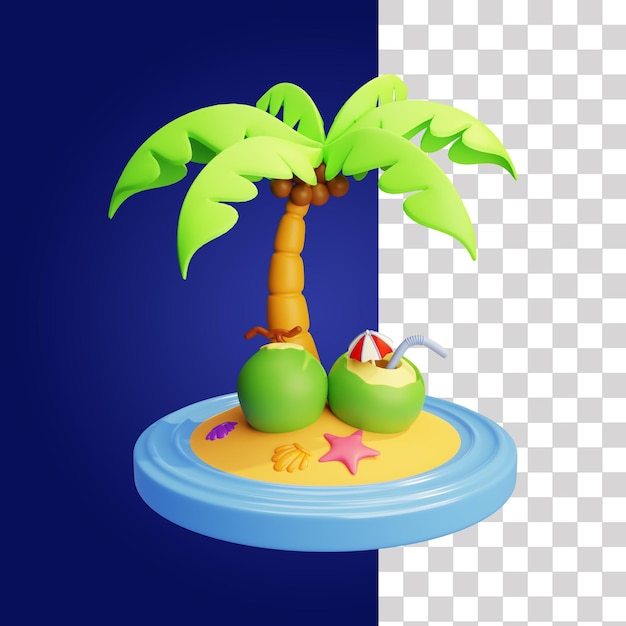 PSD beach drink 3d icon