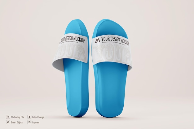 Beach flip-flops mockup isolated