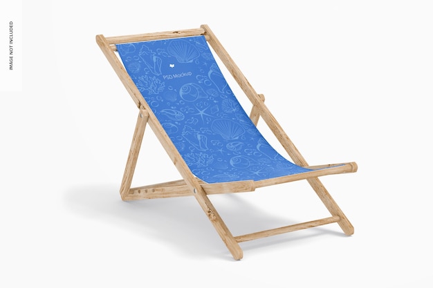 PSD beach folding chair mockup, right view