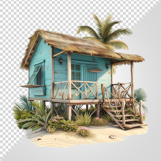 PSD beach house clipart png