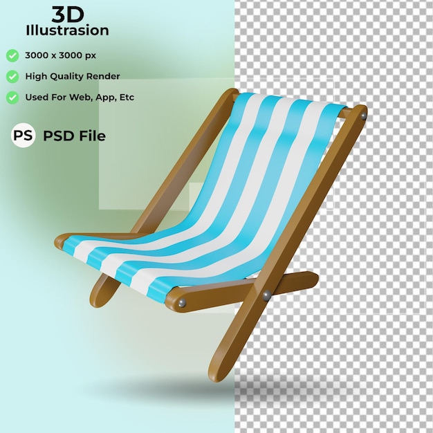 Beach icon 3d illustration