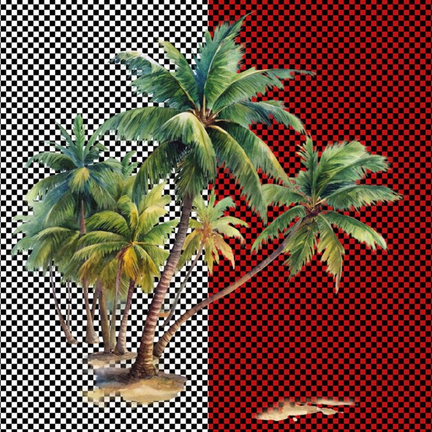 Beach palm on transparent background