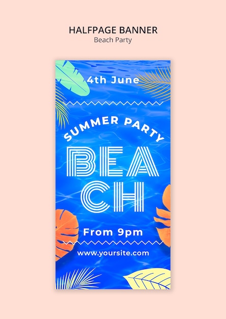 Beach party celebration template