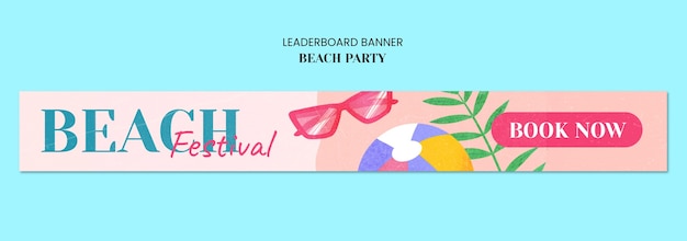 PSD beach party celebration template