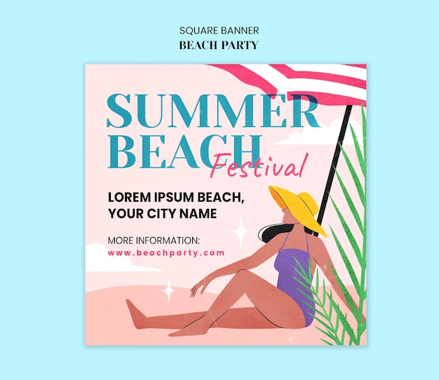 Beach party celebration template
