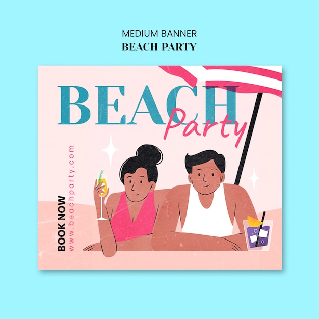 Beach party celebration template