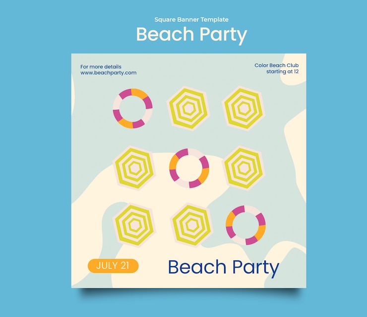 PSD beach party template design