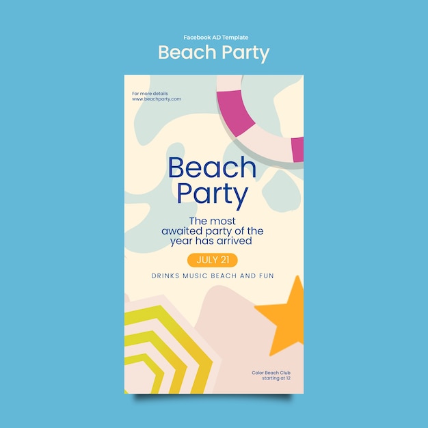 Beach party template design