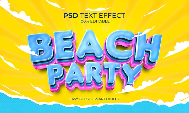 PSD effetto testo festa in spiaggia