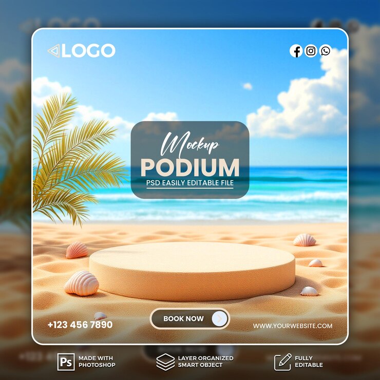 Beach Podium Mockup