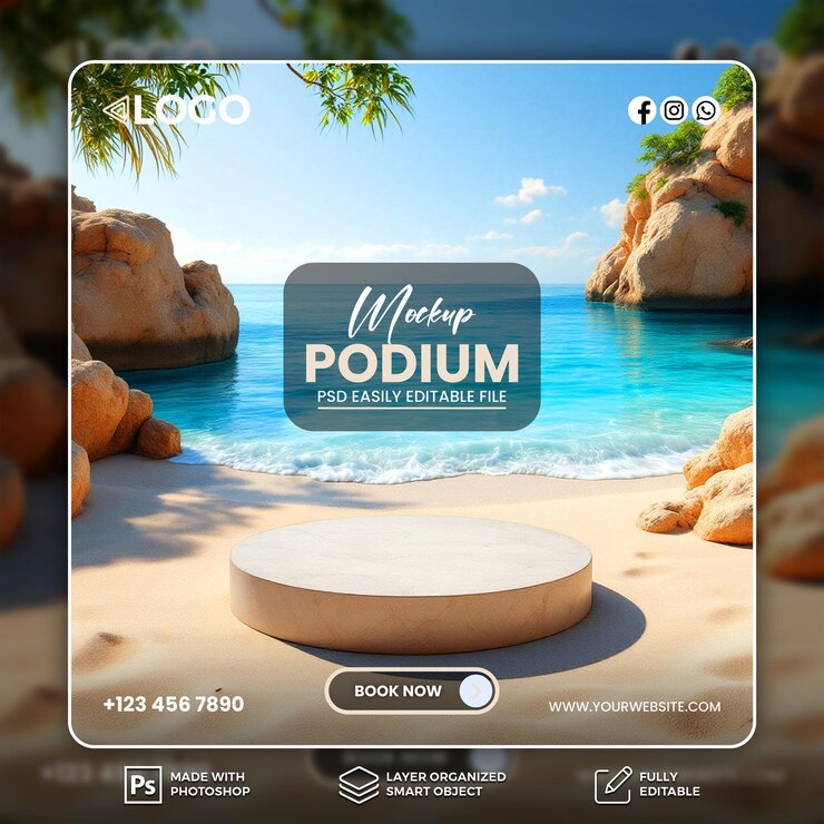 Beach Podium Mockup